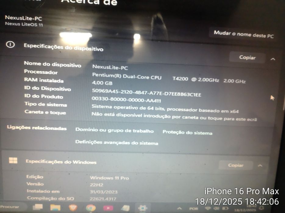 Toshiba L500 Windows 11 e Office 2019.  (Ler o texto )