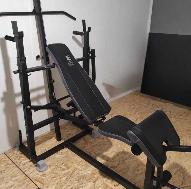 Лавка для жима штанги S099T Скамья жиму Тренажер Лава + Стойки Тяга