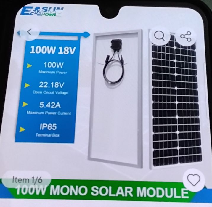 Painel solar mono 100W 12V