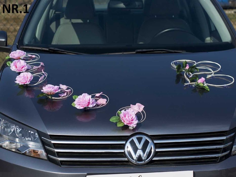 Dekoracja Ozdoba Stroik na Auto Samochód Ślub Wesele Nr 001