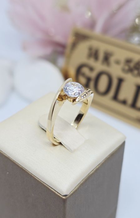 Złoty pierścionek próba 585 14k Używany