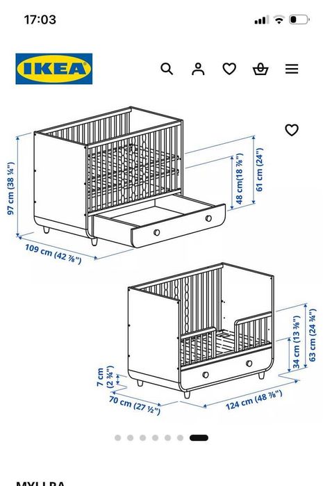Berço com gaveta branco