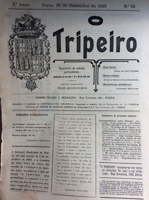 Um pouco da história do Porto e arredores. O Tripeiro, 1909