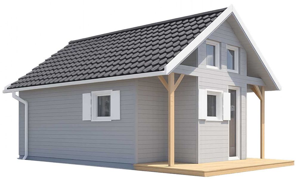 Domek drewniany letniskowy całoroczny 4x7 15mm