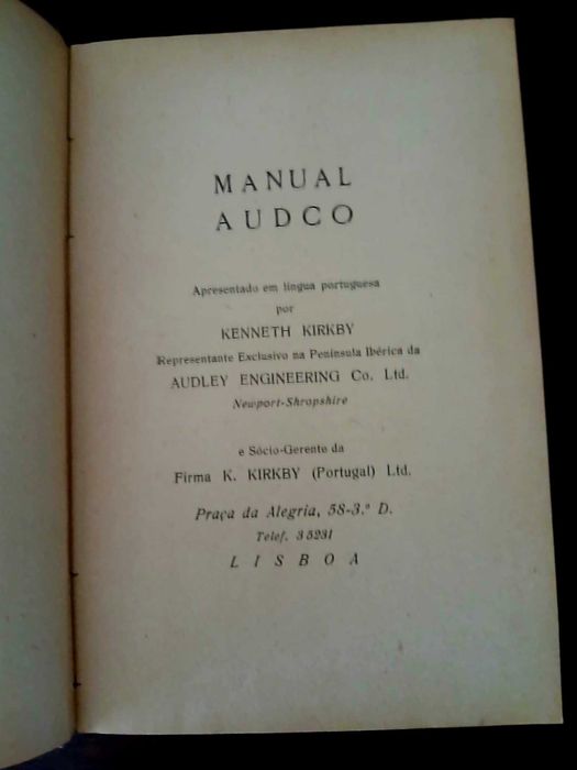livro RARO "Manual Audco" e "A Arte de Bem Governar um Automóvel"
