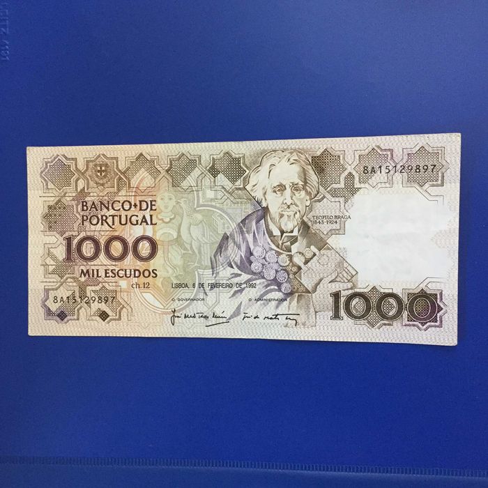 nota 1000 escudos 06/02/1992 Teófilo Braga