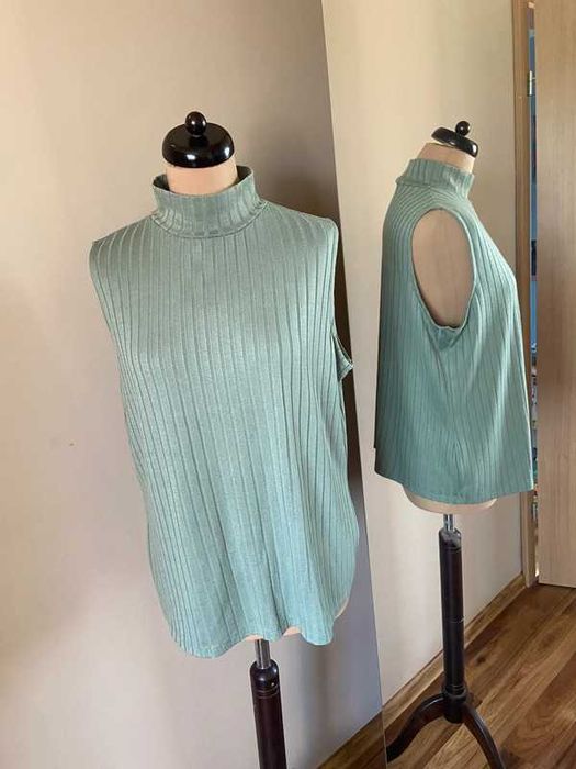Xxxl 50 52 +size bluzka tekstura prazkowana paski golf półgolf