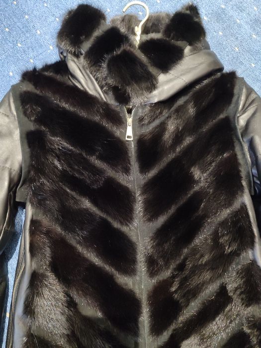 Шуба-дублянка шкіряна норкова