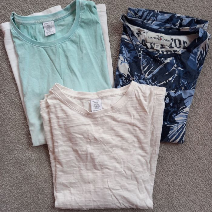 Bluzka Lindex biała długi rękaw plus t-shirty gratis! R.158-164