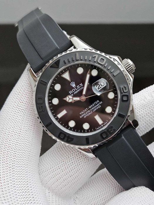 Швейцарские наруные часы Rolex Yacht-Master Black. Топ качество