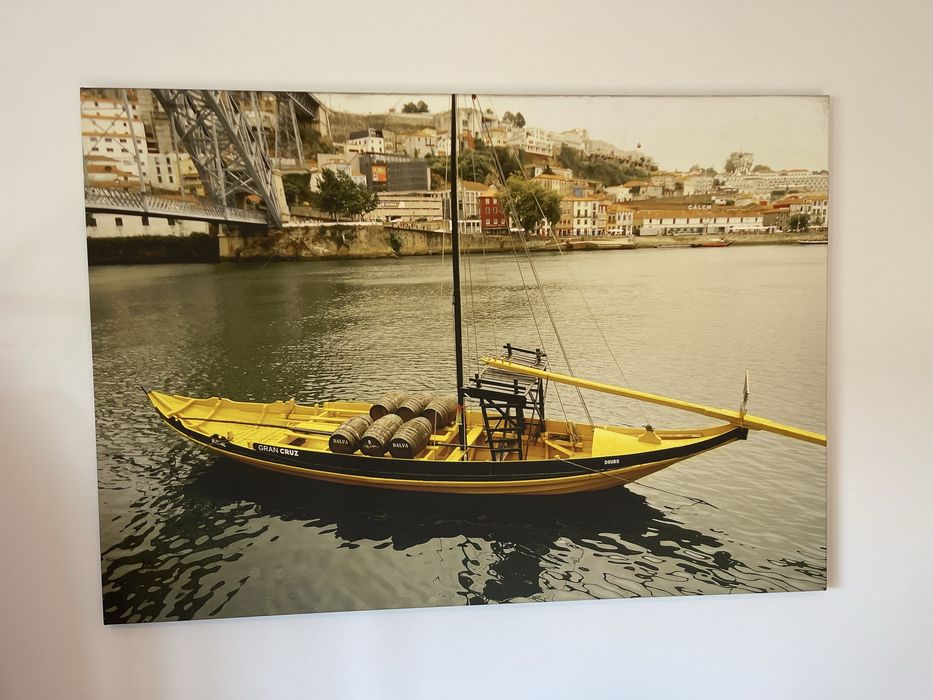 Quadro tela Barco Douro amarelo
