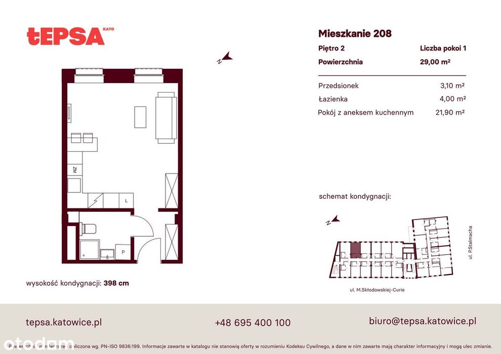 1-pokojowe mieszkanie 29m2 Bez Pośredników