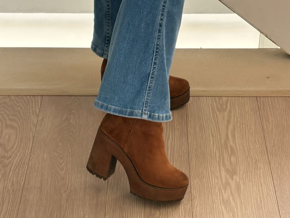 Botins em pele, estilo XUZ , compensados [36]