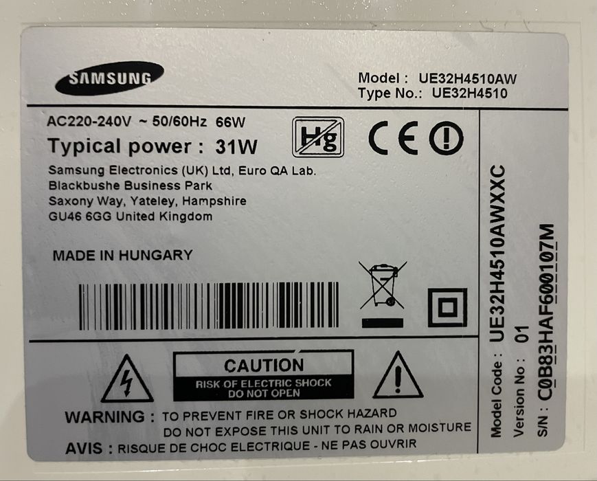 Tv Led Samsung 32 polegadas branco