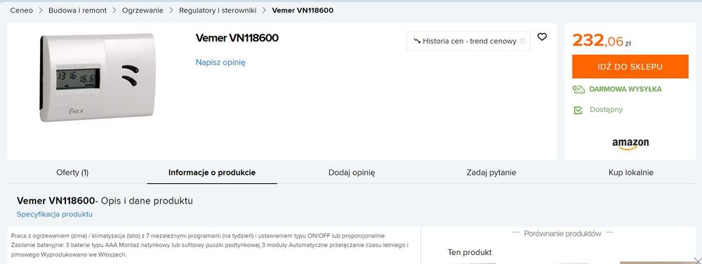 NOWY Termostat sterownik do pieca VEMER Evo.X VN118600 komplet