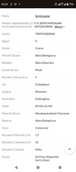Czarne mokasyny damskie Sergio Leone 36