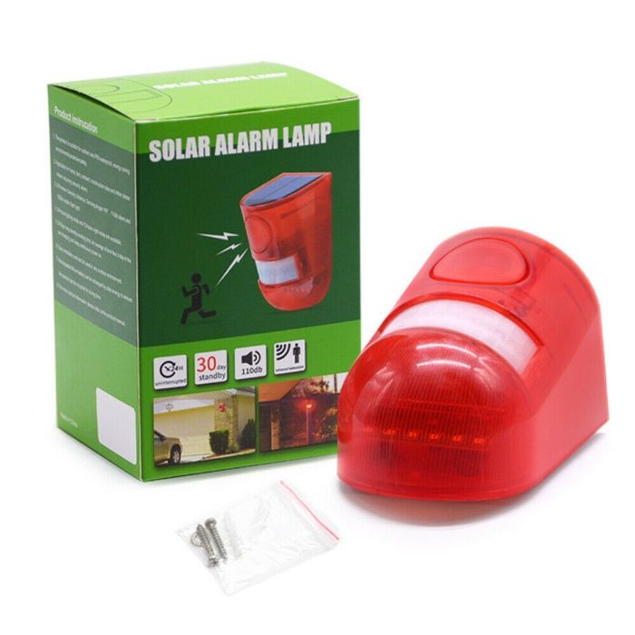 sensor movimento solar exterior com sirene luz de emergencia assusta64298013602946123