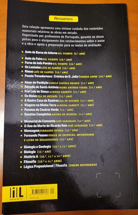 Livro de resumos do Memorial do Convento 12°ano