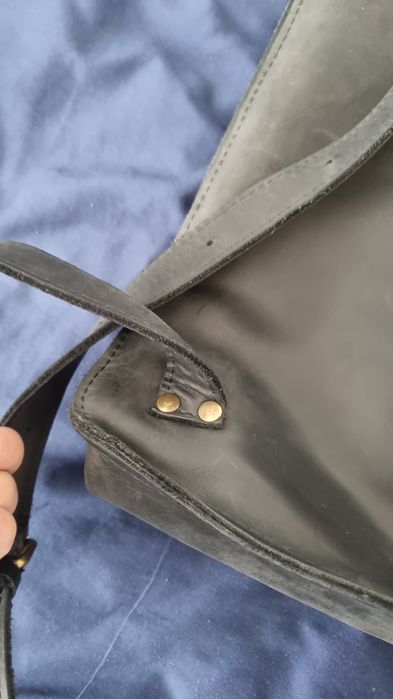 Рюкзак наплічник шкіряний синій під ноутбук 13 + шаманець Bagllet