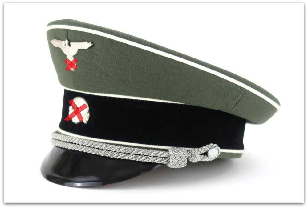 MC001 oficerska czapka galowa SCHIRMMUTZE WAFFEN-SS PIECHOTA