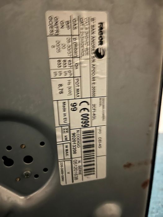 Placa fogão (FAGOR) preta encastrável 2CFI-4GL