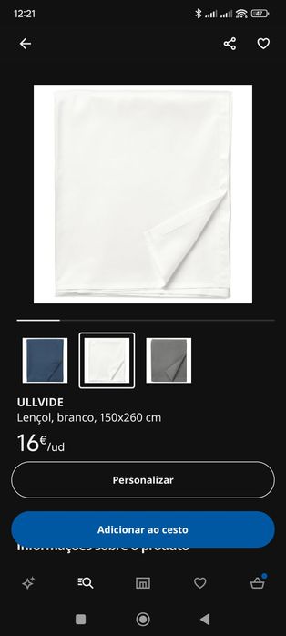 Conjunto de lençóis solteiro Ikea - novos (2 lençois + 2 fronhas)