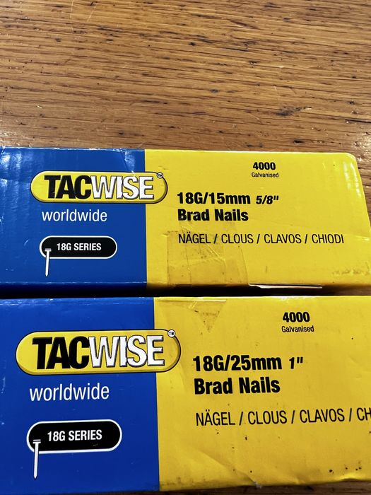 Pack 2 caixas pregos galvanizados Brad Tacwise - NOVO