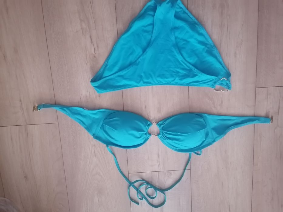 Turkusowy strój kąpielowy dwuczęściowy, H&M, rozm. 40