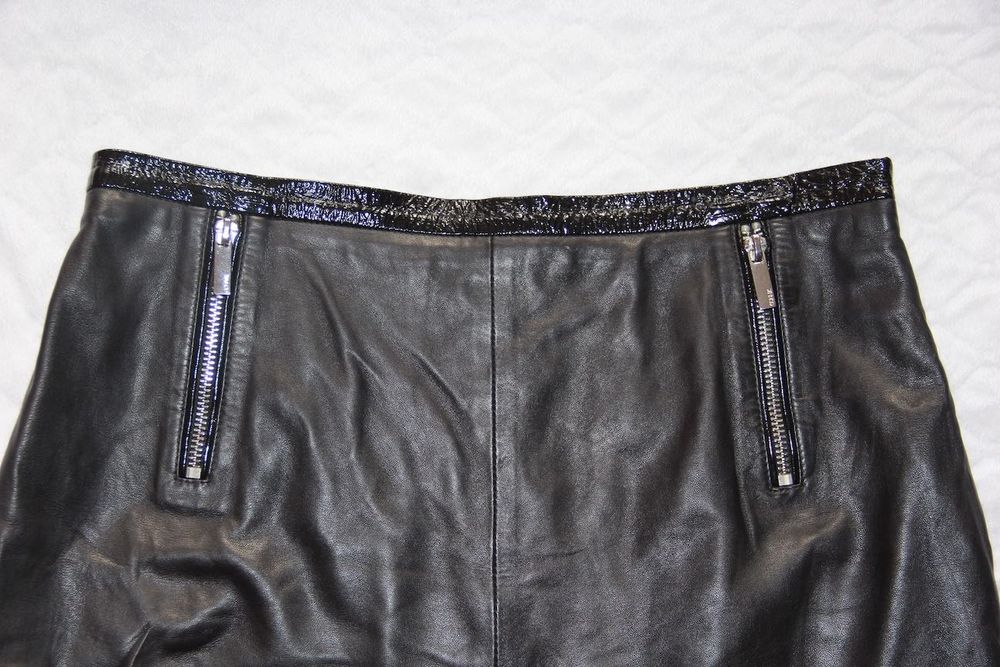 Czarna spódniczka OCHNIK s 36 skórzana spódnica skóra naturalna