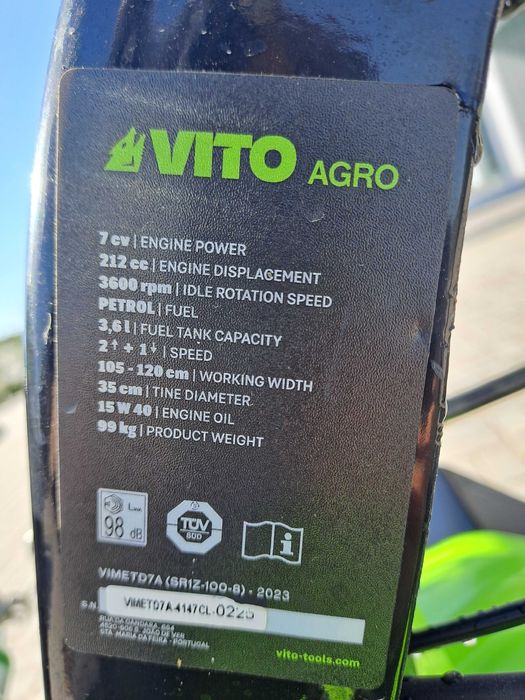 Motoenxada gasolina com transmissão directa - 7 cv refª VIMETD7A VITO