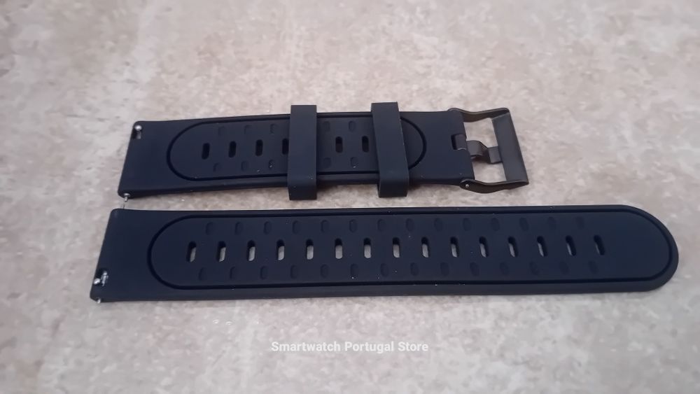Bracelete 22mm em Silicone  : Preto