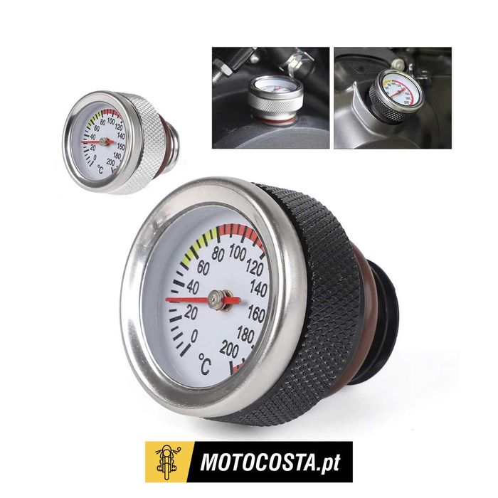 Tampa de Depósito com Termómetro de Óleo 0-200°C M20x2.5 para Moto