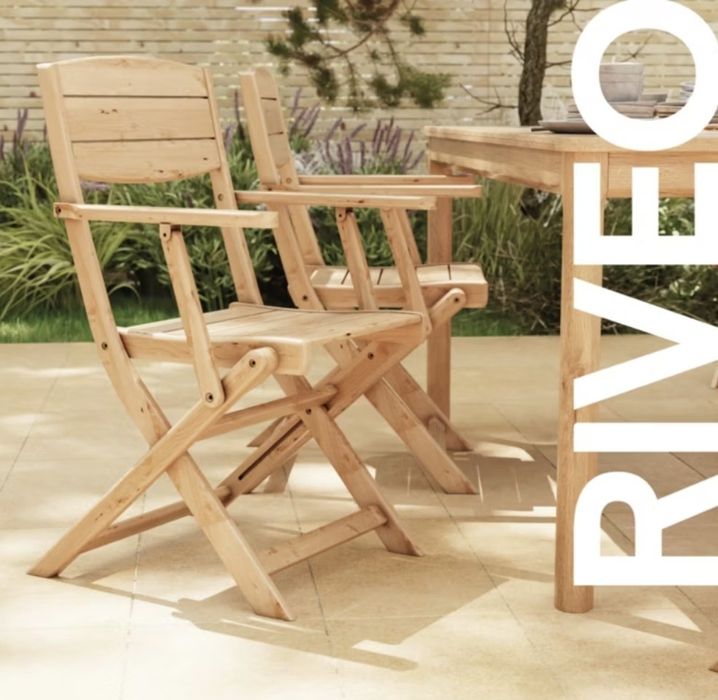 Krzesło składane GoodHome Riveo z podłokietnikami 2 szt.