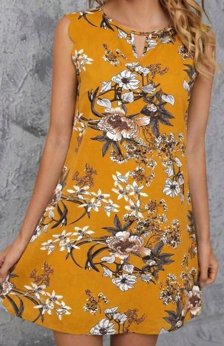 Vestido floral fresco tamanho L portes incluídos para Portugal continental