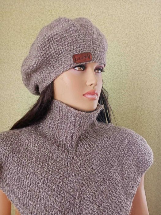 Комплект Берет Митенки Манишка