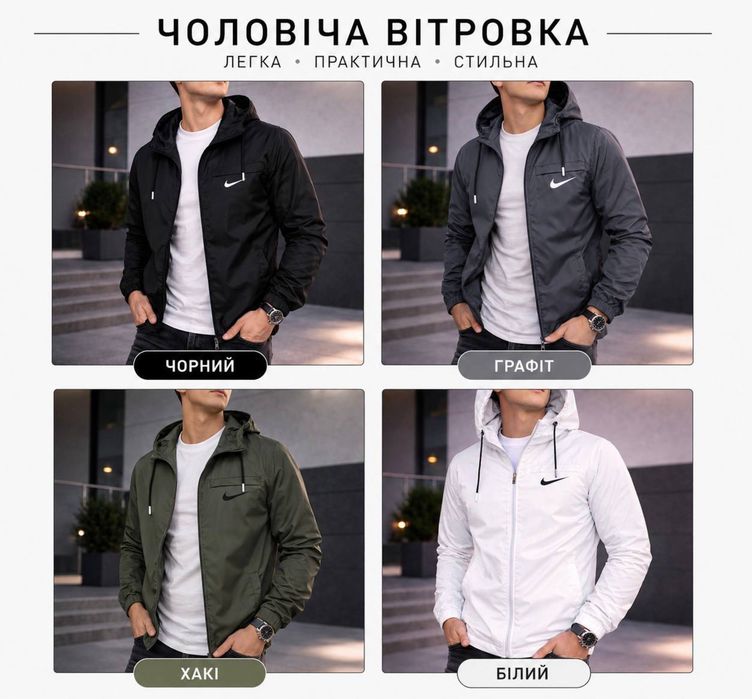Чоловіча стильна вітровка