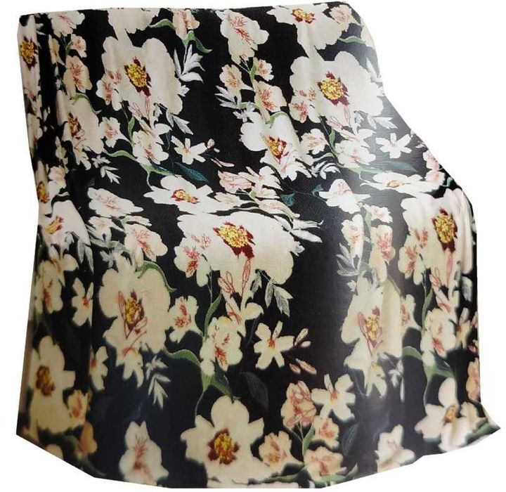 Koc Dekoracyjny Narzuta Pled KWIATY Smukee HOME 170 X 150