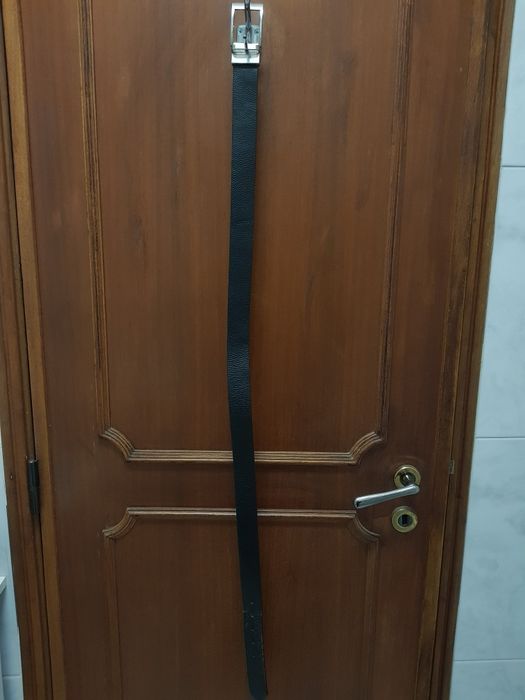 Cinto em pele homem preto 105 cm