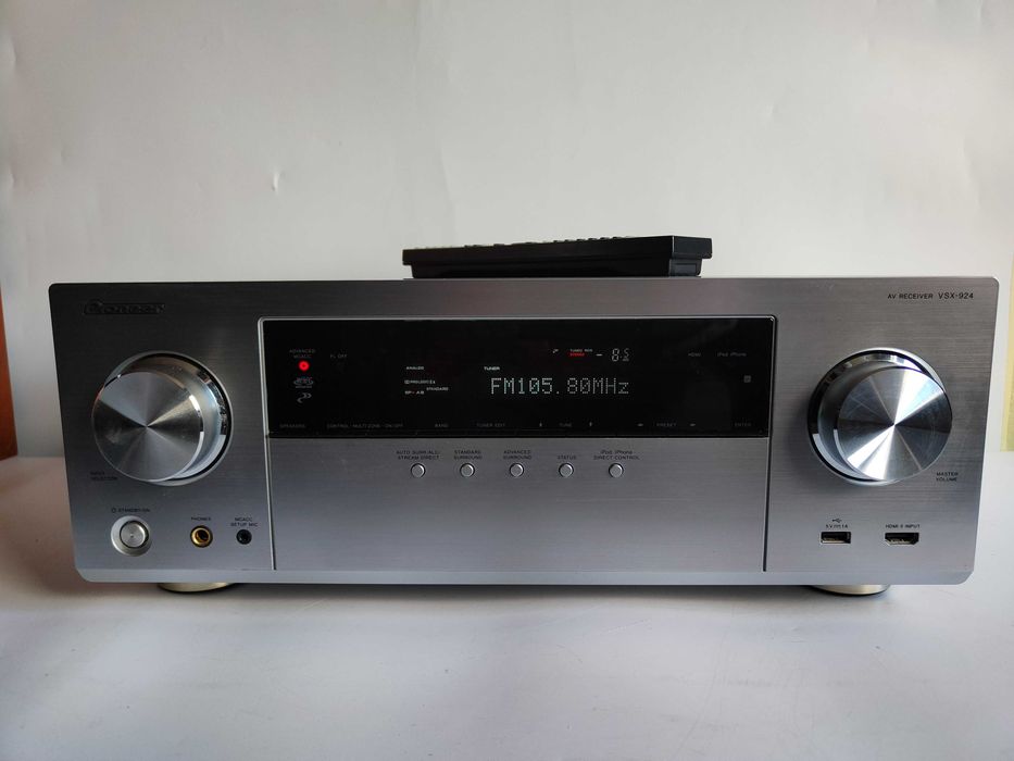 Pioneer VSX-924 amplituner kina domowego srebrny z pilotem