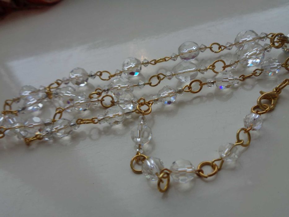 кулон намисто чеськ кришталь вінтаж стан нов 70см+7см кулон