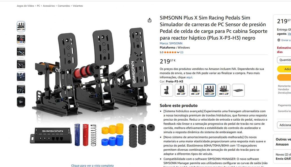 pedais SIMSONN Plus X simracing
