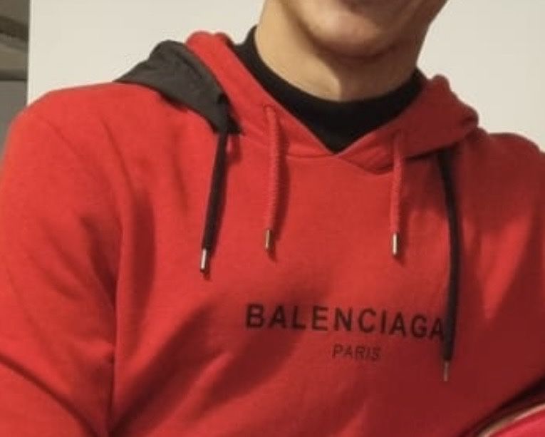 Moletom Balenciaga Paris Logo Hoodie -m - Vermelho/Preto