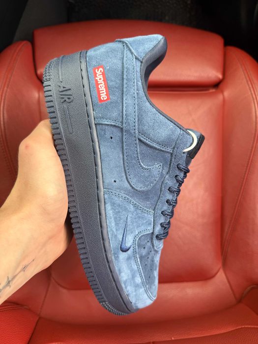 (ОПЛАТА ПІСЛЯ ОГЛЯДУ)Nike Air Force 1 Low x Supreme Blue Найк Аір Форс 1 Лоу х Супрім Сині