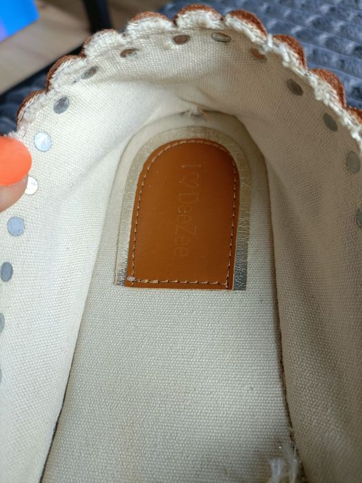 Brązowe espadryle srebrne dżety lekkie słomkowe na lato DeeZee r.40