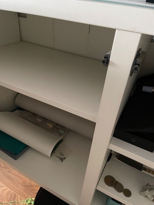 Ikea besta móvel para televisão branco brilhante