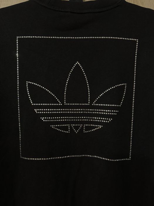 Bluza Adidas S crewneck oversize shine damska jak nowa czarna logowana