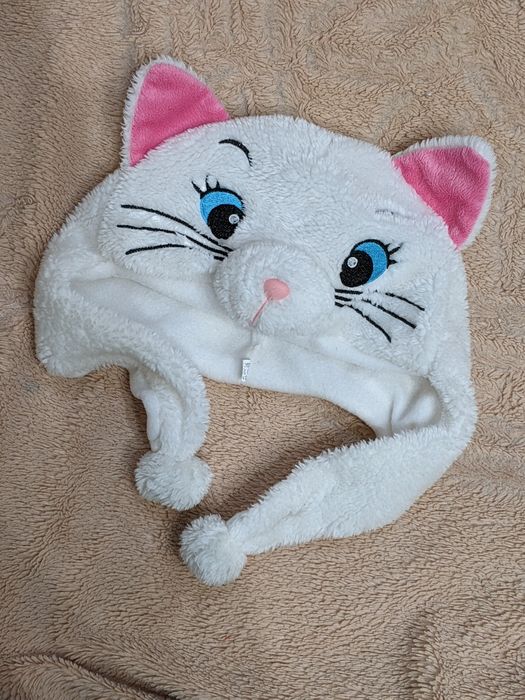 Пушистая шапка с ушками, Кошка, на утренник, на новый год