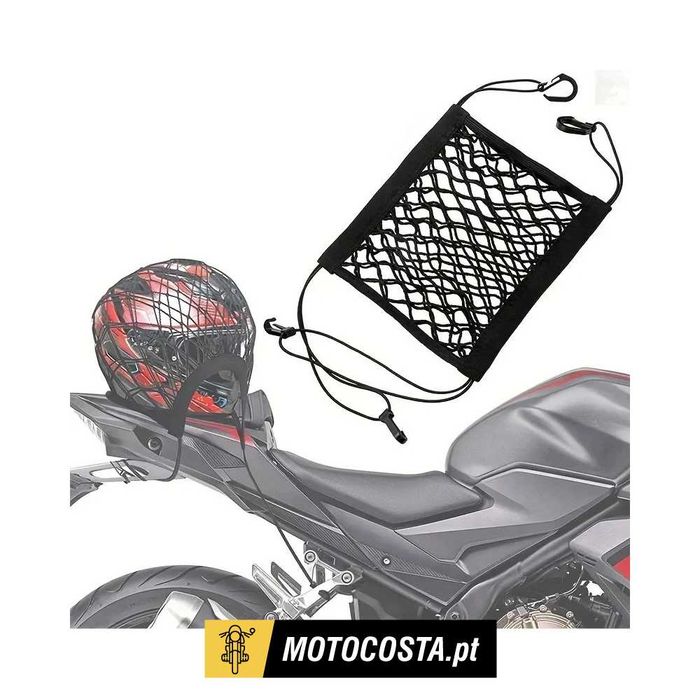 Rede Elástica Dupla Camada para Moto – Capacete e Bagagem