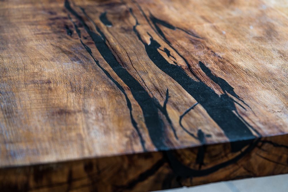 Stół dębowy z jesionu z klonu monolit blat drewniany rustykalny loft