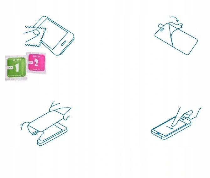 Szkło Hartowane 9H 5D Iphone 6 6S Czarne Zestaw
